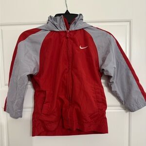 Nike Toddler 4T Rain Jacket Red Gray Windbreaker w/ Hood (Alabama Colors)